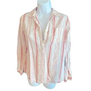 Per Se | Linen Blend Pullover Tunic Shirt